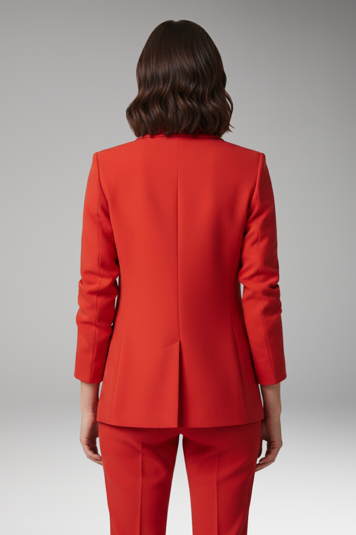 Women's One Button Blazer Notched Collar
