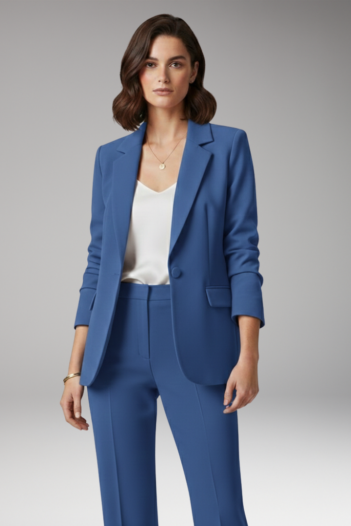 Women's One Button Blazer Notched Collar