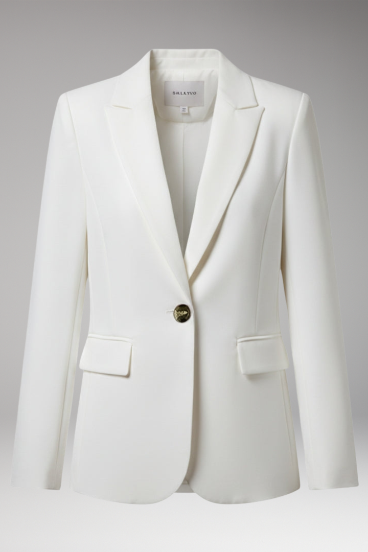 Women's Blazer Notched Lapel Button Closure - VibreMode