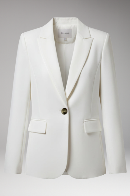 Women's Blazer Notched Lapel Button Closure - VibreMode