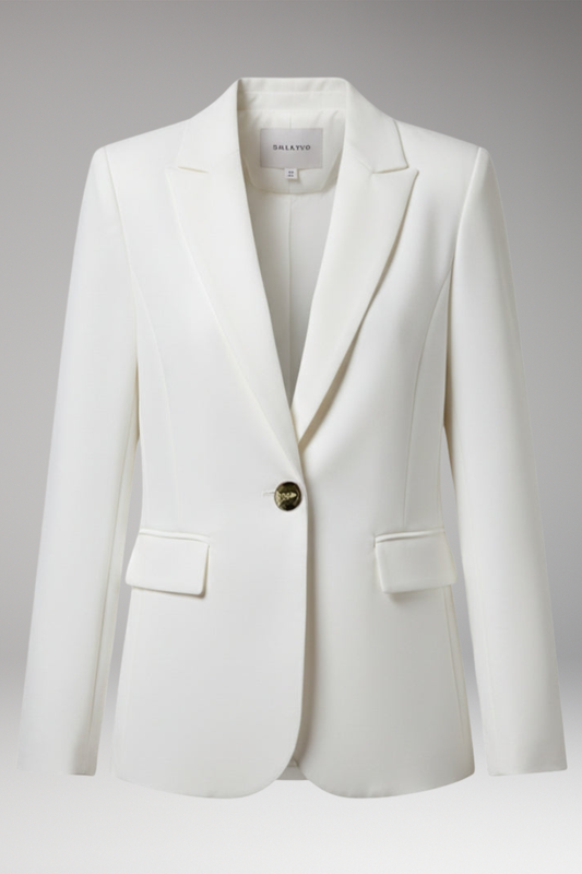 Women's Blazer Notched Lapel Button Closure - VibreMode