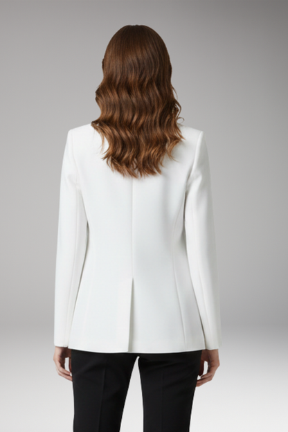 Women's Blazer Notched Lapel Button Closure