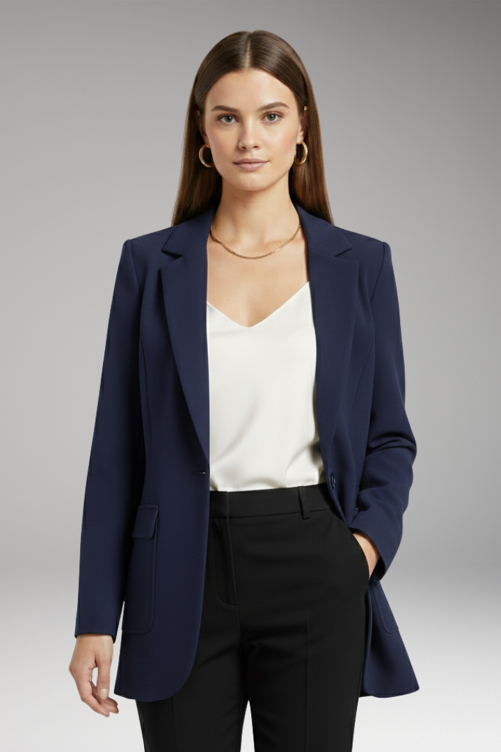 Women's Open Front Blazer Notch Lapel