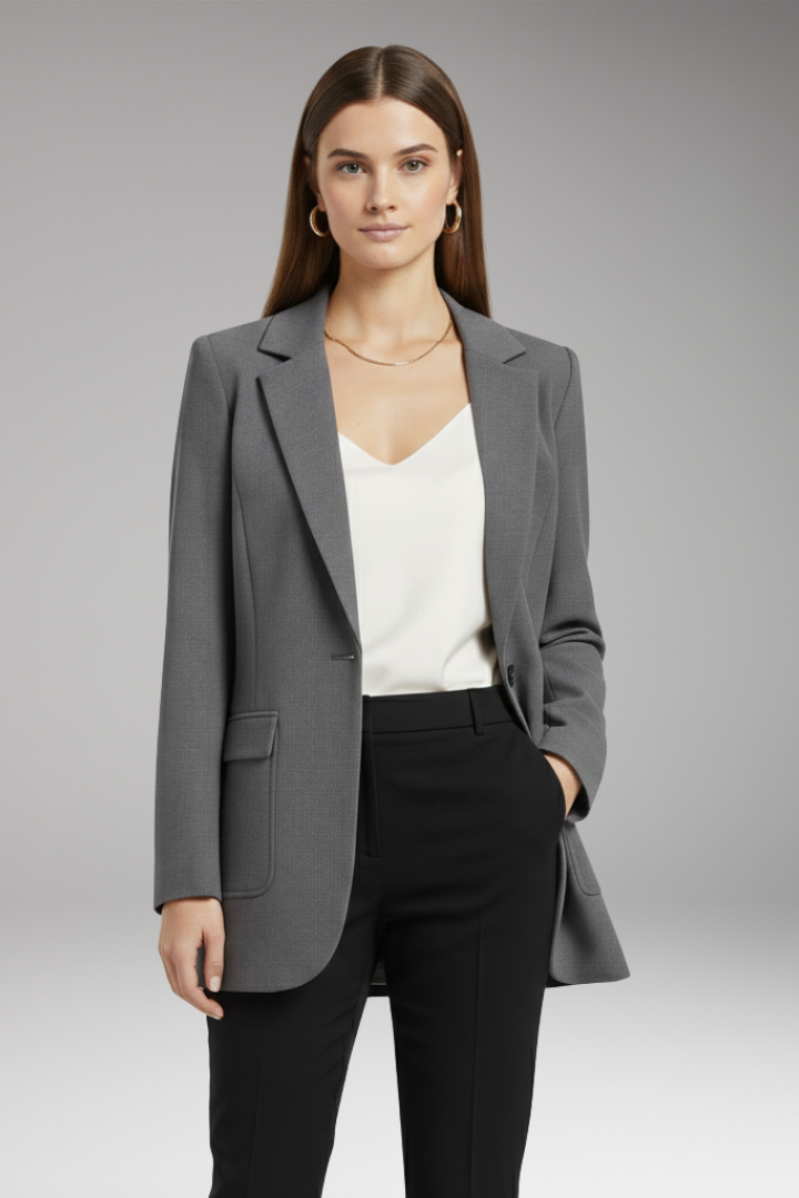 Women's Open Front Blazer Notch Lapel