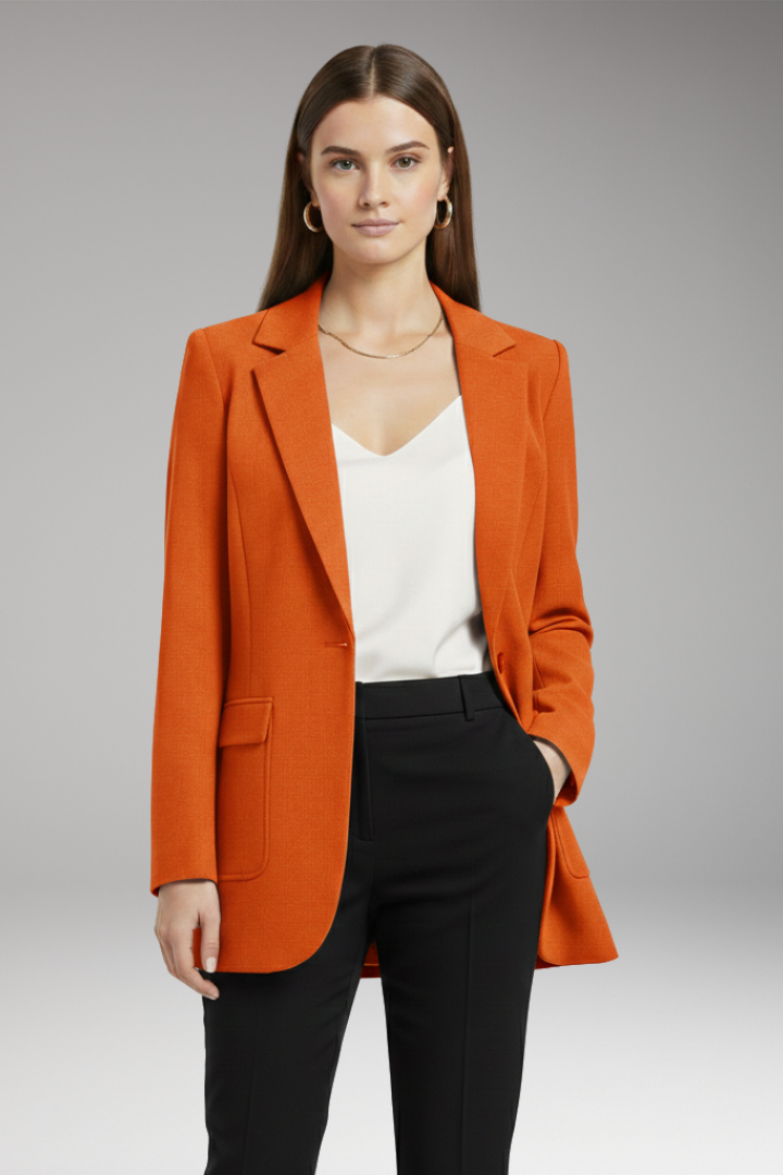 Women's Open Front Blazer Notch Lapel