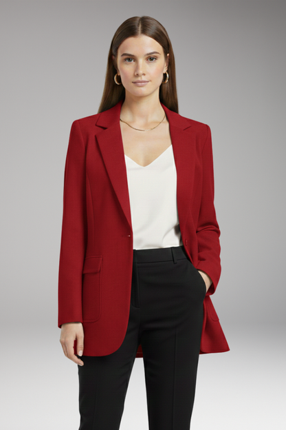 Women's Open Front Blazer Notch Lapel