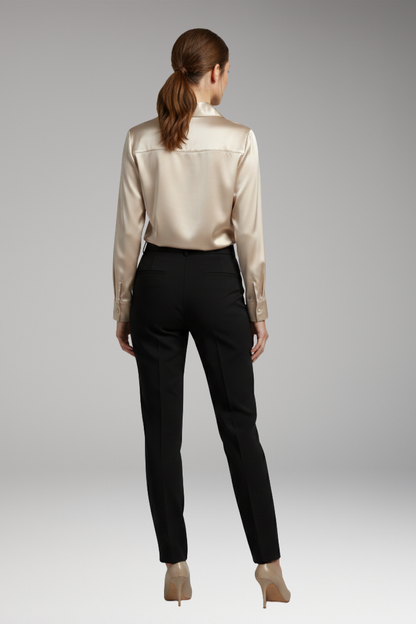 Women's Long Sleeve Blouse Draped Collar