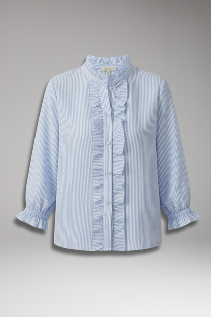 Women's Long Sleeve Ruffled Blouse - VibreMode