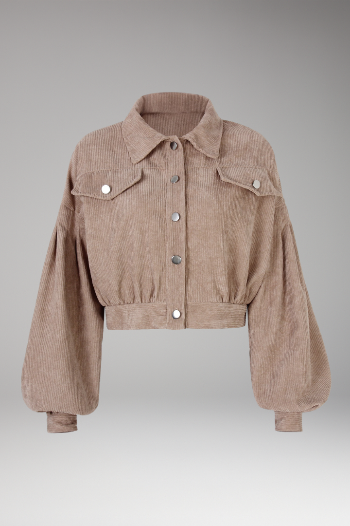 Women's Zipper Blouson Jacket Ribbed Trim - VibreMode