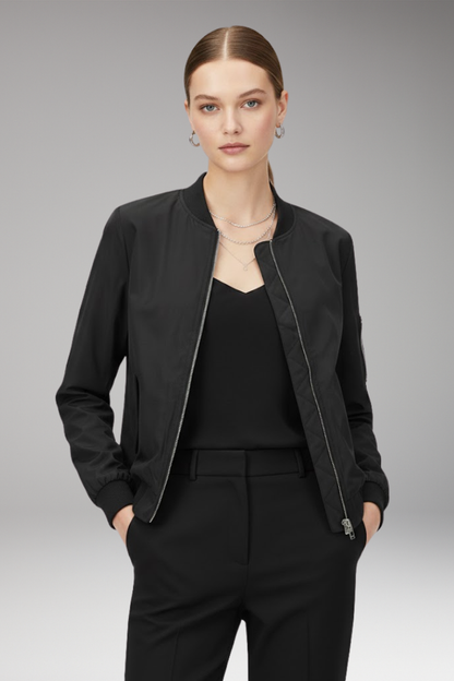 Women's Bomber Jacket Adjustable Elastic Cuffs