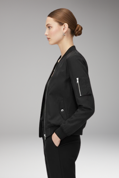 Women's Bomber Jacket Adjustable Elastic Cuffs