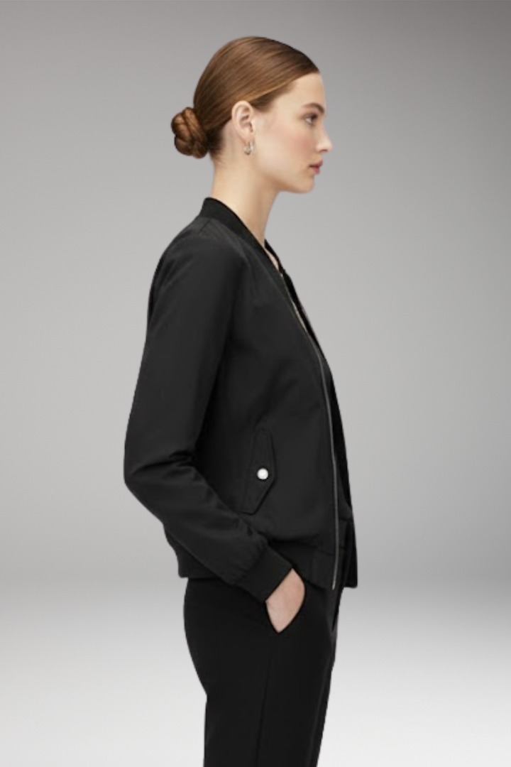 Women's Bomber Jacket Adjustable Elastic Cuffs