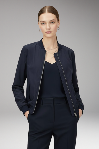 Women's Bomber Jacket Adjustable Elastic Cuffs