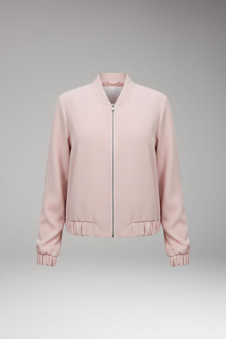 Women's Short Bomber Jacket Zip Closure - VibreMode