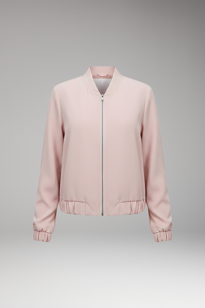 Women's Short Bomber Jacket Zip Closure - VibreMode