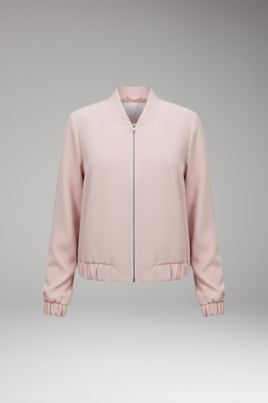 Women's Short Bomber Jacket Zip Closure - VibreMode