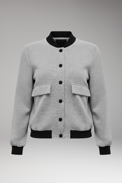 Women's Bomber Jacket Color Block Long Sleeve - VibreMode
