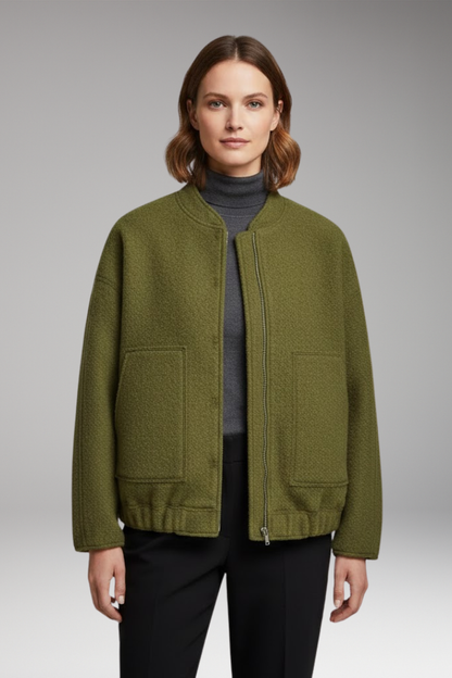 Women's Bomber Jacket Long Sleeve Front Zip