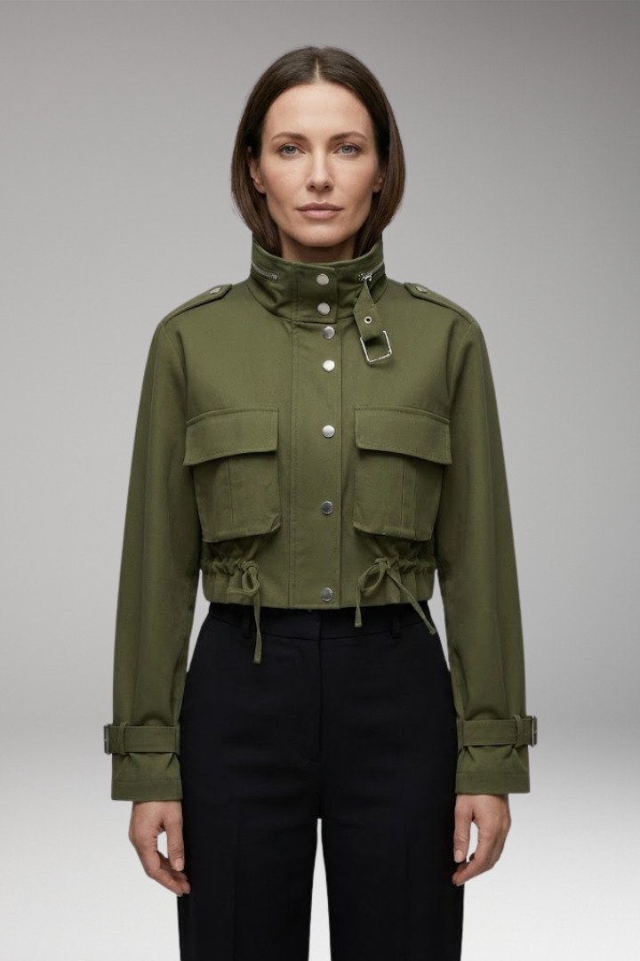 Women's Bomber Jacket Long Sleeve Front Zip