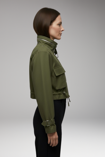Women's Bomber Jacket Long Sleeve Front Zip