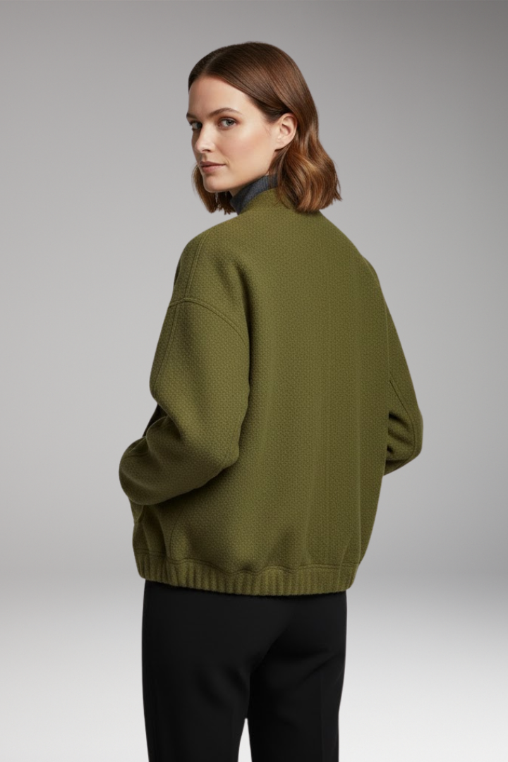 Women's Bomber Jacket Long Sleeve Front Zip