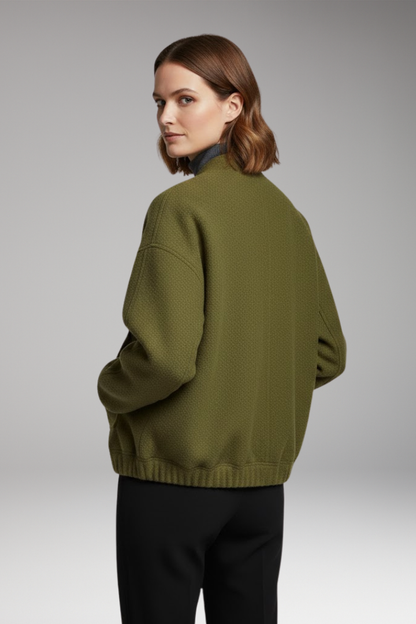 Women's Bomber Jacket Long Sleeve Front Zip