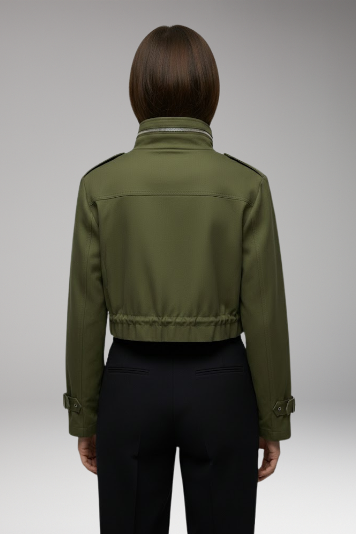 Women's Bomber Jacket Long Sleeve Front Zip