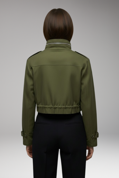 Women's Bomber Jacket Long Sleeve Front Zip