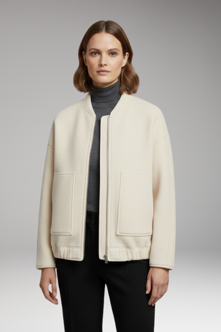 Women's Bomber Jacket Long Sleeve Front Zip