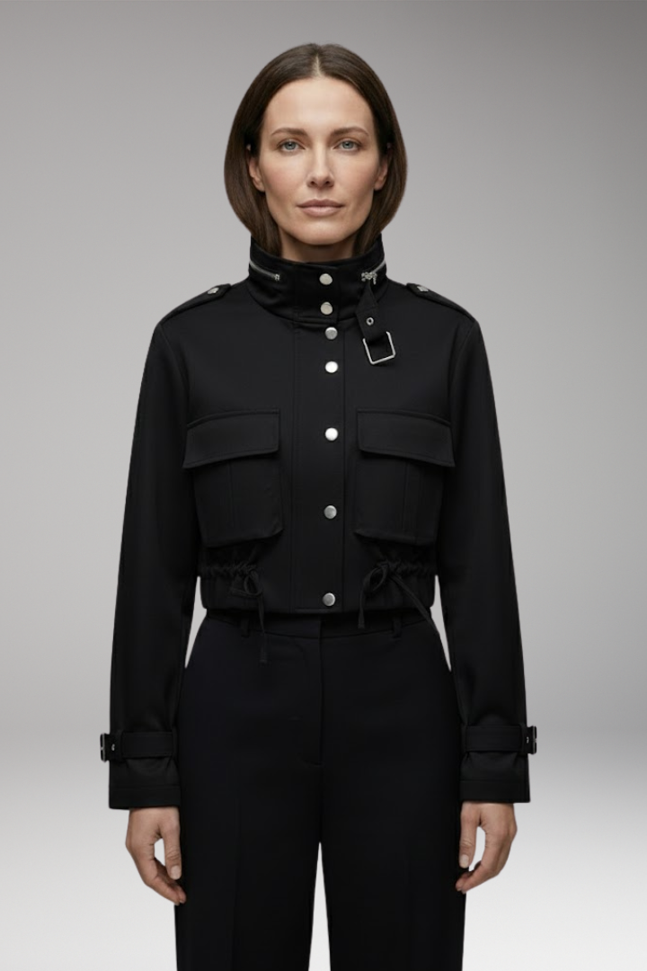Women's Bomber Jacket Long Sleeve Front Zip