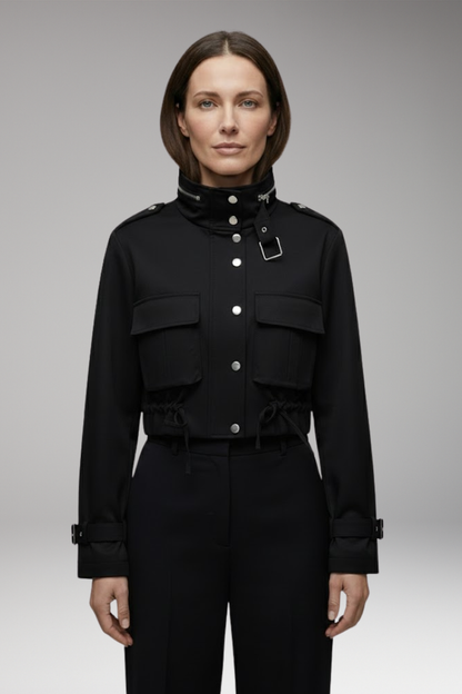 Women's Bomber Jacket Long Sleeve Front Zip