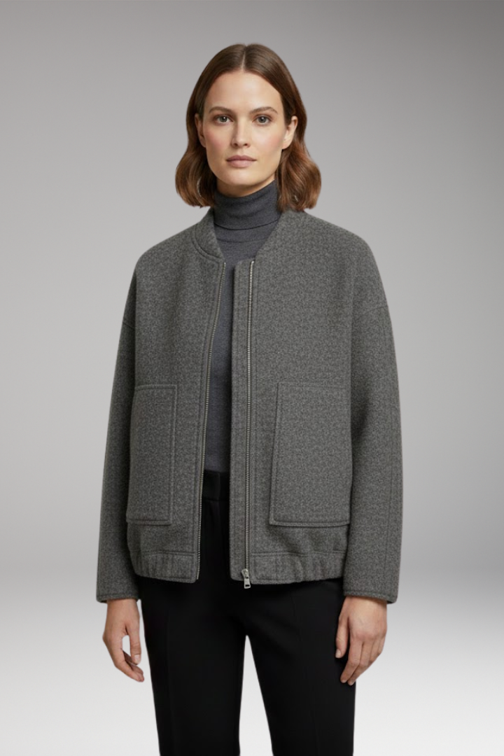 Women's Bomber Jacket Long Sleeve Front Zip