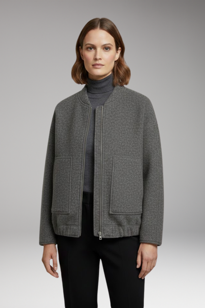 Women's Bomber Jacket Long Sleeve Front Zip