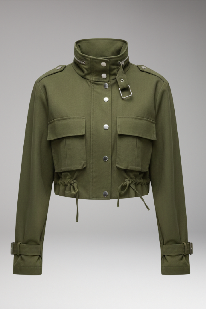 Women's Bomber Jacket Long Sleeve Front Zip - VibreMode