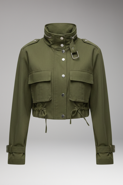 Women's Bomber Jacket Long Sleeve Front Zip - VibreMode