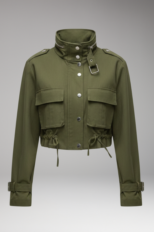 Women's Bomber Jacket Long Sleeve Front Zip - VibreMode