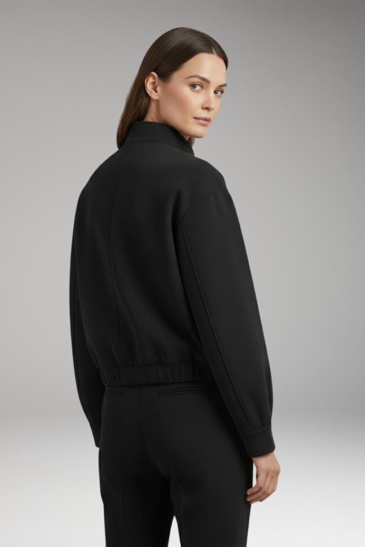 Women's Bomber Jacket Front Zip Pocket