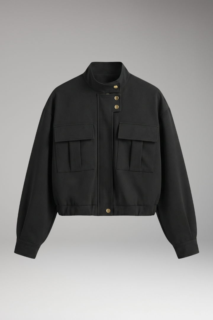 Women's Bomber Jacket Front Zip Pocket - VibreMode