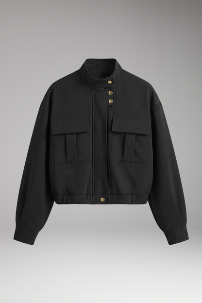 Women's Bomber Jacket Front Zip Pocket - VibreMode