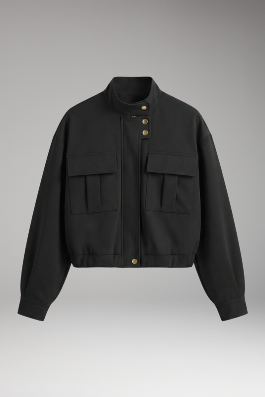Women's Bomber Jacket Front Zip Pocket - VibreMode
