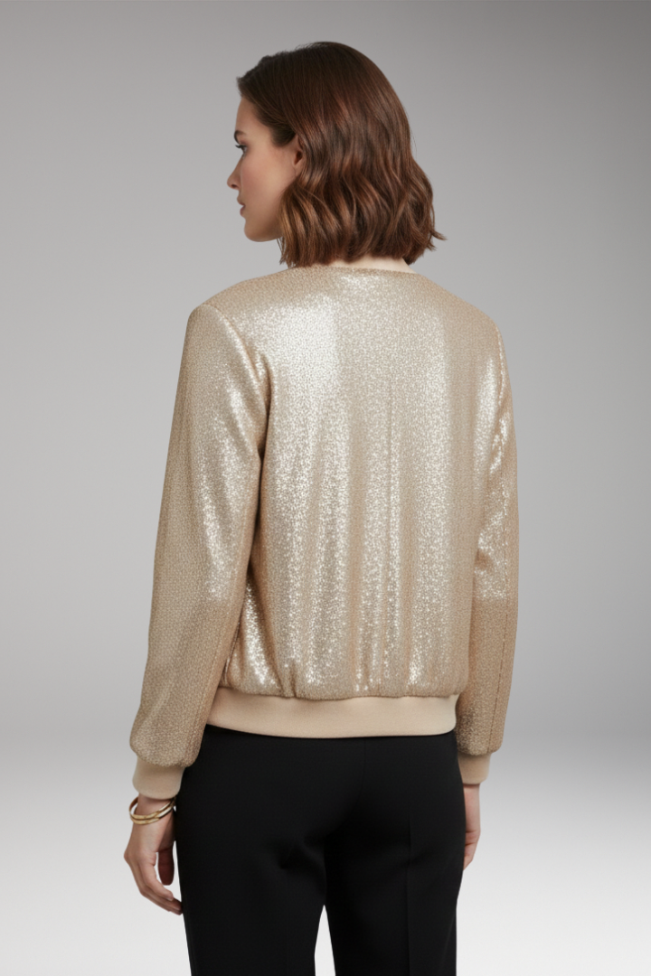 Women's Bomber Jacket Front Zip Side Pockets