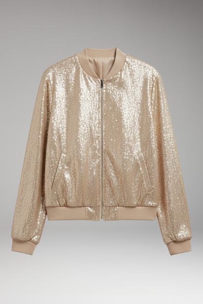 Women's Bomber Jacket Front Zip Side Pockets - VibreMode