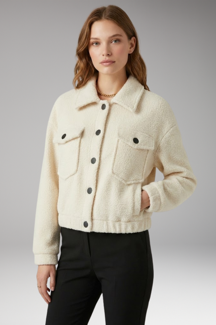 Women's Bomber Jacket Front Zipper Side Pockets