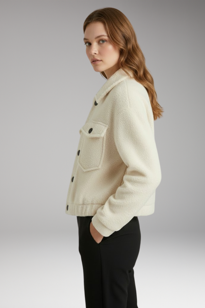 Women's Bomber Jacket Front Zipper Side Pockets