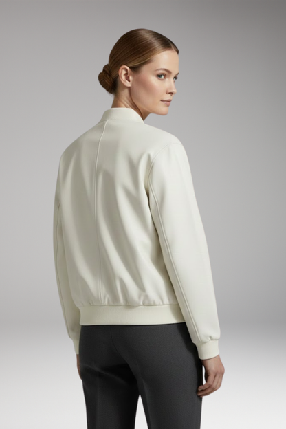 Women's Bomber Jacket Full-Zip Elastic Cuffs
