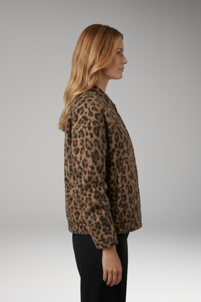 Women's Bomber Jacket Gathered Sleeves Front Zipper
