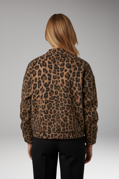 Women's Bomber Jacket Gathered Sleeves Front Zipper