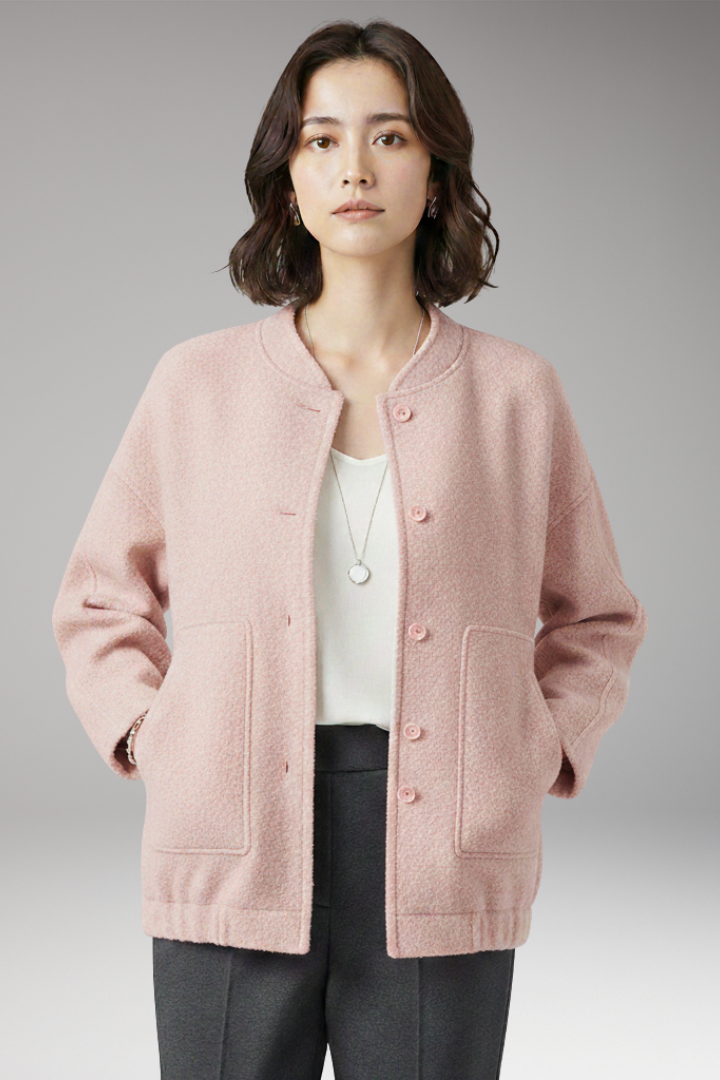 Women's Bomber Jacket Hidden Button Closure