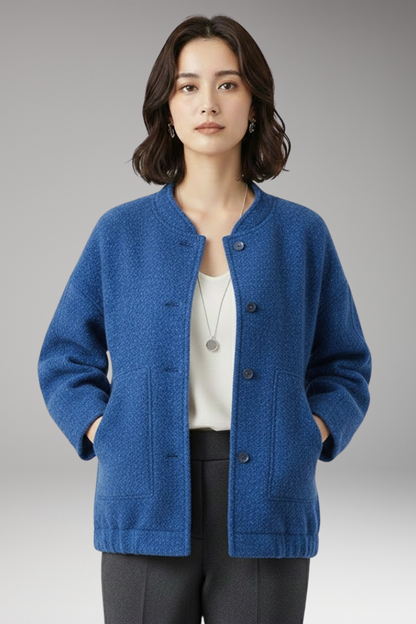 Women's Bomber Jacket Hidden Button Closure