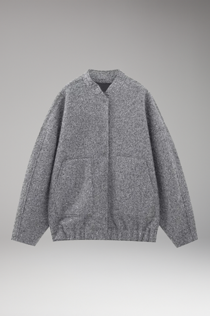 Women's Bomber Jacket Hidden Button Closure - VibreMode